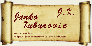 Janko Kuburović vizit kartica